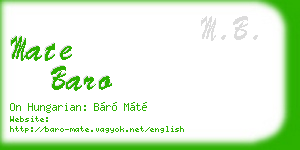 mate baro business card