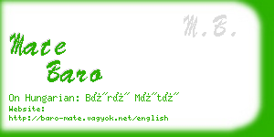 mate baro business card